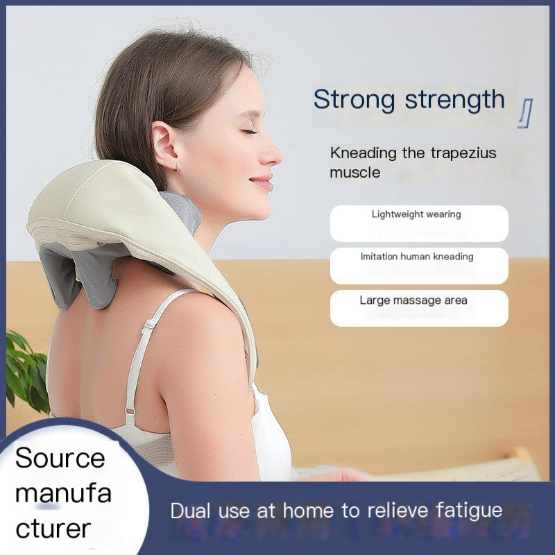 Massageador de ombro e pescoço, pescoço, costas, cintura e ombros, xale para amassar e bater, massageador elétrico para coluna cervical e panturrilha