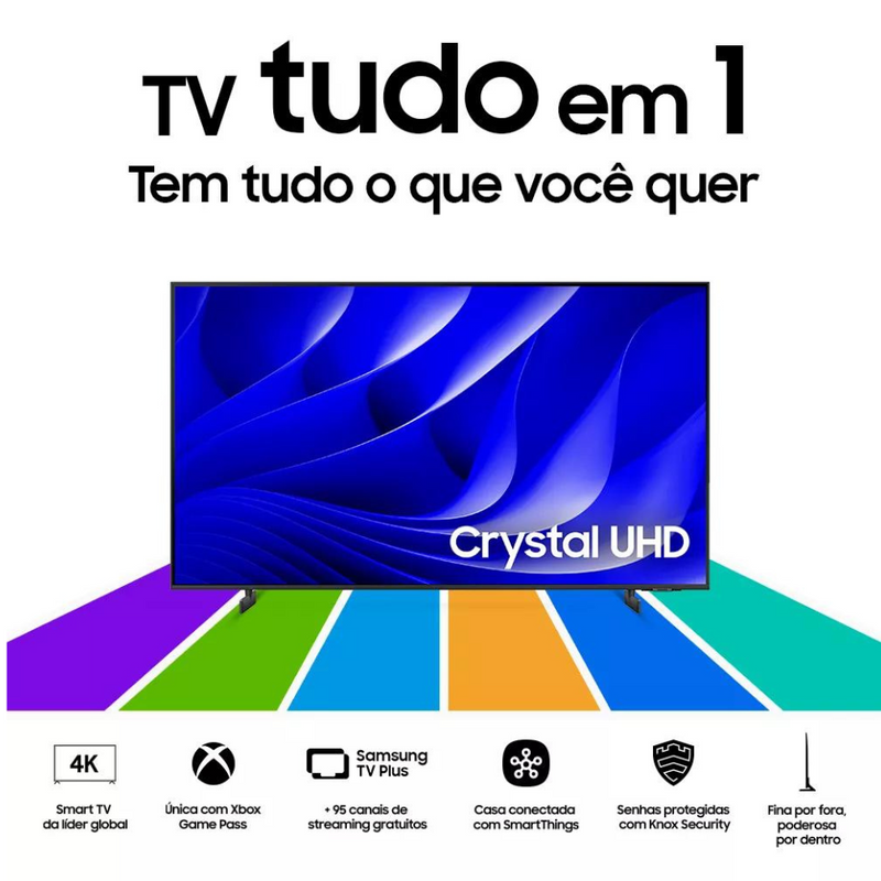 Smart TV 50DU8000 50'' Crystal UHD 4K 2024 Cor Cinza Titan Samsung 127V/220V