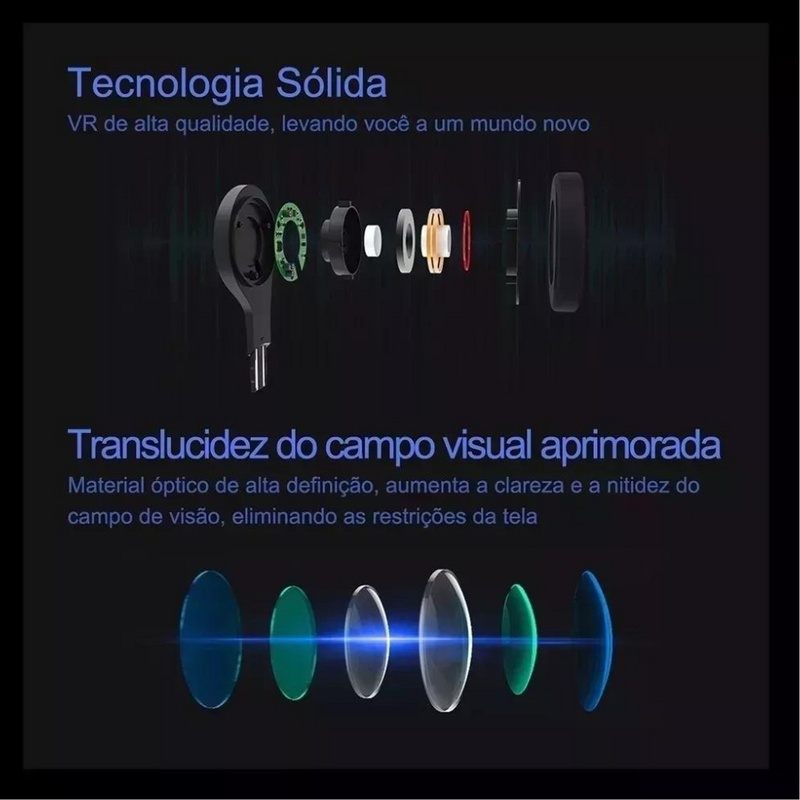 Óculos Vr Realidade Virtual 3d Com Fone De Ouvido E Controle