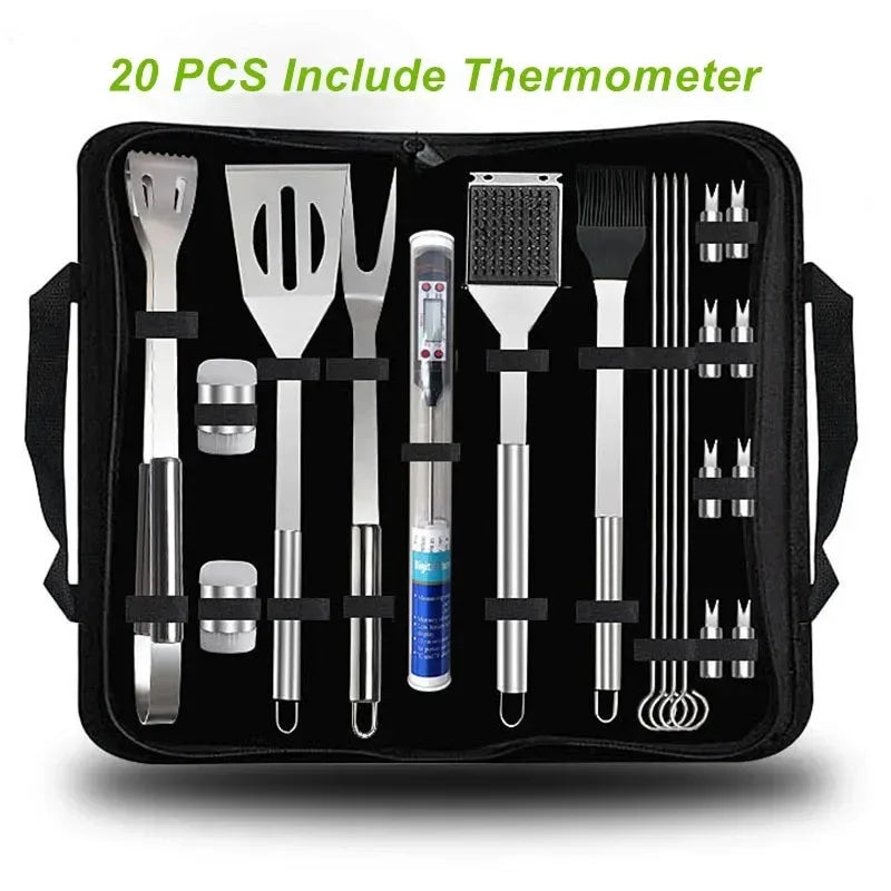 BBQ Tools Set Barbecue Utensil AccessoriesThermometer Barbeque Grilling  Accessories  Outdoor Gril Tools Set Bbq Utensil Set