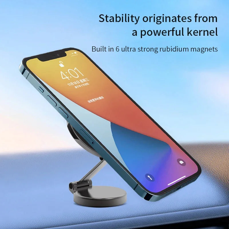 Strong Magnetic Cell Phone Holder Car 360° Swivel Adjustable Back Sticker Holder Magsafe for IPhone 15 Samsung Xiaomi Universal