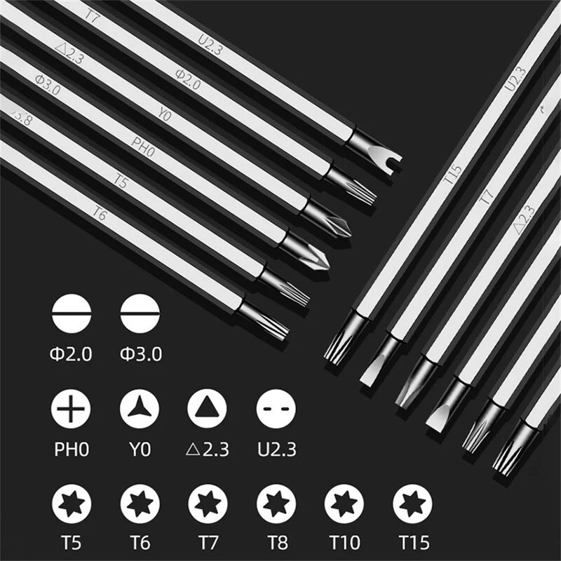 NJBLZQ 12 In 1 Magnetic Screwdriver Set Cross Flat Shaped Screwdriver Head Multifunctional Precision Handheld Maintenance Tool