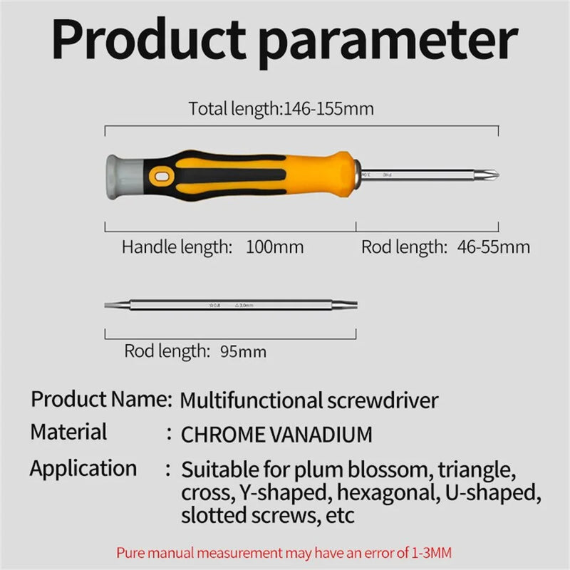 NJBLZQ 12 In 1 Magnetic Screwdriver Set Cross Flat Shaped Screwdriver Head Multifunctional Precision Handheld Maintenance Tool