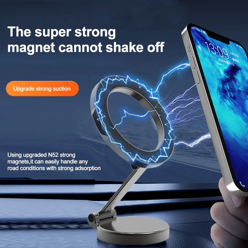 Strong Magnetic Cell Phone Holder Car 360° Swivel Adjustable Back Sticker Holder Magsafe for IPhone 15 Samsung Xiaomi Universal